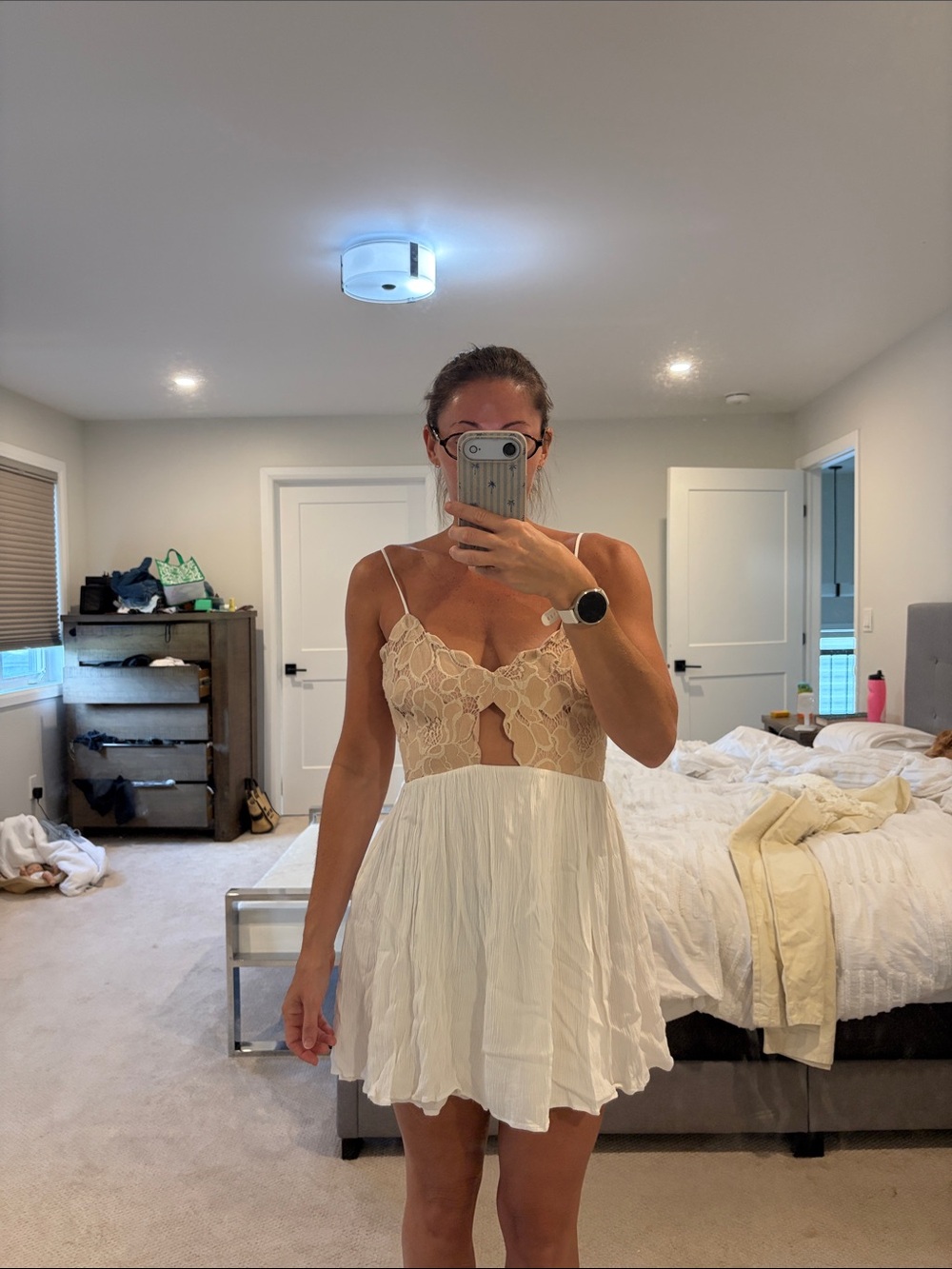 Tularosa Blush Scalloped Slip Dress
